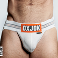SLINGJOCK upthrust slider-strap jock, WHITE SNOW, LARGE